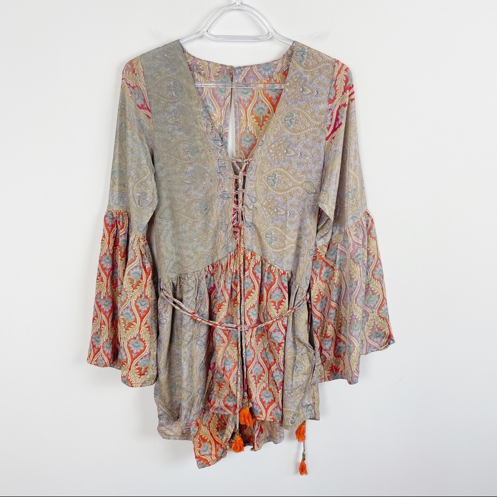 Karma Highway Boho Mixed Print Kimono Romper